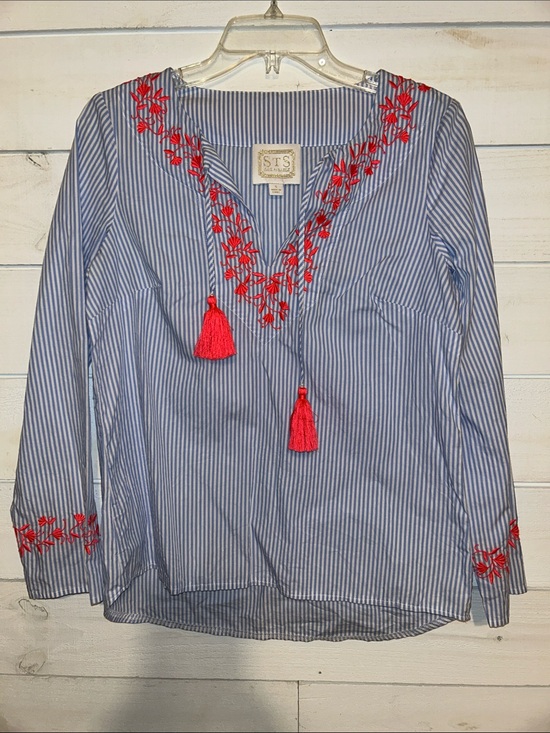 Sail to Sable Tops - Sail to Sable  Embroidered Tassel Top -